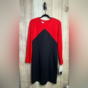 Vintage Sheri Martin Vibrant Red and Black Dress